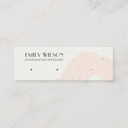 ABSTRAKTE KERAMIK BLUSH PEACH STUD EARRING DISPLAY MINI VISITENKARTE (Vorderseite)