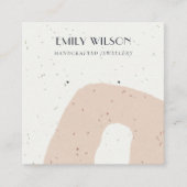 ABSTRAKTE KERAMIK BLUSH PEACH STUD EARRING DISPLAY QUADRATISCHE VISITENKARTE (Vorderseite)