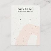 ABSTRAKTE KERAMIK BLUSH PEACH STUD EARRING DISPLAY VISITENKARTE (Vorderseite)