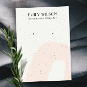 ABSTRAKTE KERAMIK BLUSH PEACH STUD EARRING DISPLAY VISITENKARTE