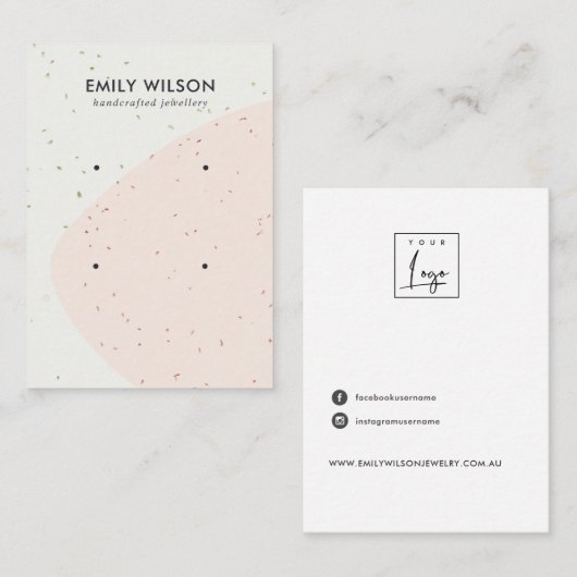 ABSTRAKTE KERAMIK BLUSH WAVE 2 STUDIERENDE ANGABE VISITENKARTE (Vorne/Hinten)