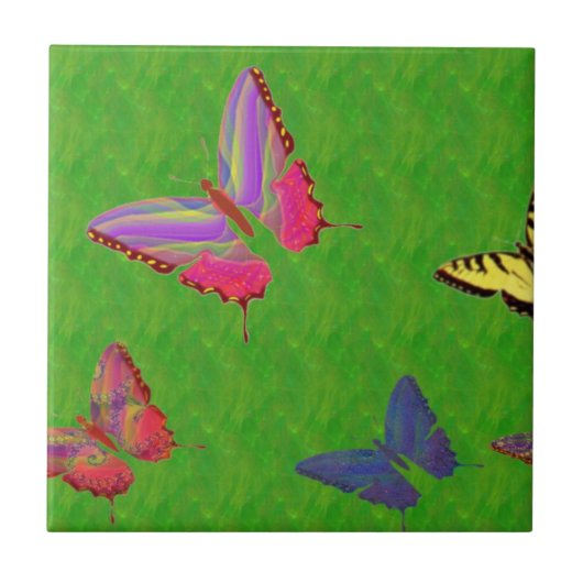 Abstrakte Keramik Buttreffls Fliese (Vorderseite)