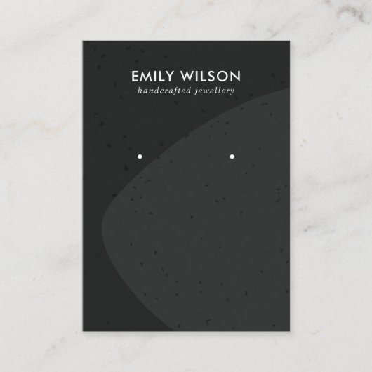 ABSTRAKTE KERAMIK GRAY BLACK STUD EARRING-ANZEIGE VISITENKARTE (Vorderseite)