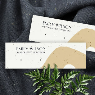 ABSTRAKTE KERAMIK OCHRE YELLOW STUD-EARRING-ANZEIG MINI VISITENKARTE