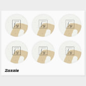 Abstrakte Keramik Ockergelbes, gesprenkeltes Logo Runder Aufkleber (Blatt)