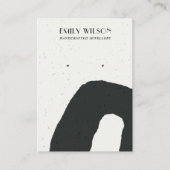 ABSTRAKTE KERAMIK SCHWARZ-WEISS STUD EARRING-ANZEI VISITENKARTE (Vorderseite)