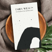 ABSTRAKTE KERAMIK SCHWARZ-WEISS STUD EARRING-ANZEI VISITENKARTE