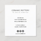 ABSTRAKTE KERAMIK TEXTURE BLACK GRAY CHIC SPECT QUADRATISCHE VISITENKARTE (Rückseite)