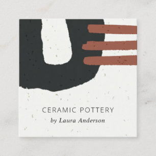 ABSTRAKTE KERAMIK TEXTURE BLACK RUST CHIC SPEZIFIZ QUADRATISCHE VISITENKARTE