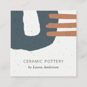 ABSTRAKTE KERAMIK TEXTURE BLUE BLACK RUST QUADRATISCHE VISITENKARTE