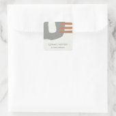 ABSTRAKTE KERAMIK TEXTURE CHIC GRAU RUST ANGEZEIGT QUADRATISCHER AUFKLEBER (Tasche)