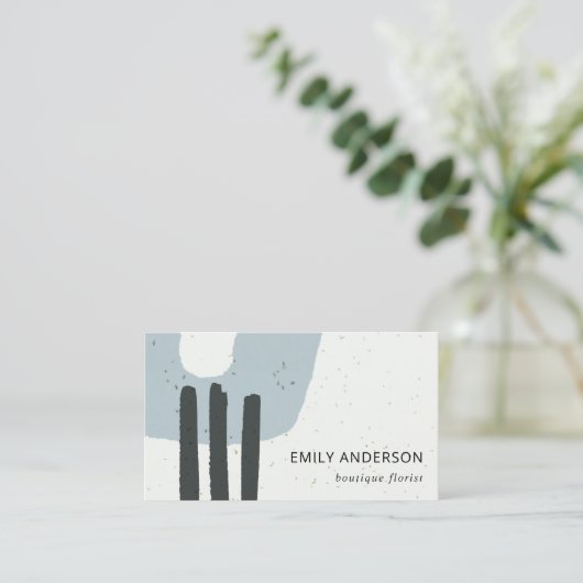 ABSTRAKTE KERAMIK TEXTURE MODERNE GRAUBLAU VISITENKARTE (Stehend Vorderseite)