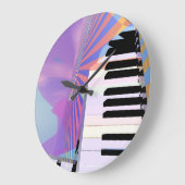 Abstrakte Keyboard-Musik Große Wanduhr (Winkel)