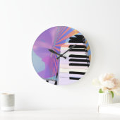 Abstrakte Keyboard-Musik Große Wanduhr (Zuhause)