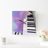 Abstrakte Keyboard-Musik Quadratische Wanduhr (Zuhause)