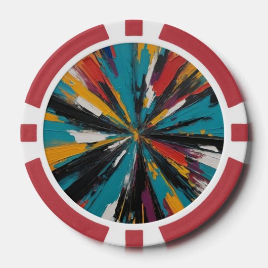 Abstrakte KI-Kunstwerke Pokerchips (Vorderseite)