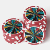 Abstrakte KI-Kunstwerke Pokerchips (Stapel)