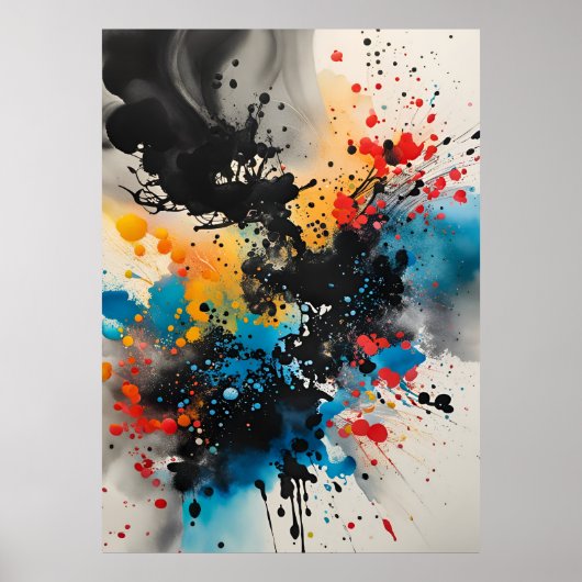 Abstrakte KI-Tinte Zeichnend Poster (Vorne)