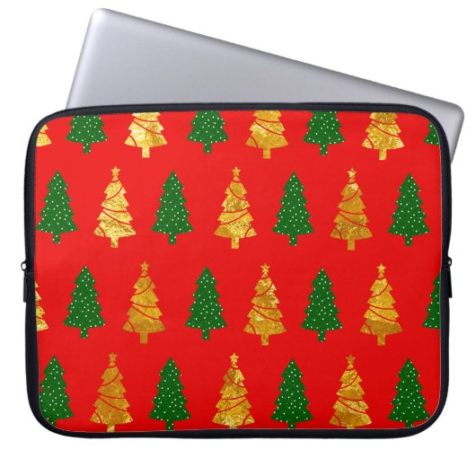Abstrakte Kiefernbäume mit Foil Textur Nahtlose Ch Laptopschutzhülle (Vorderseite)