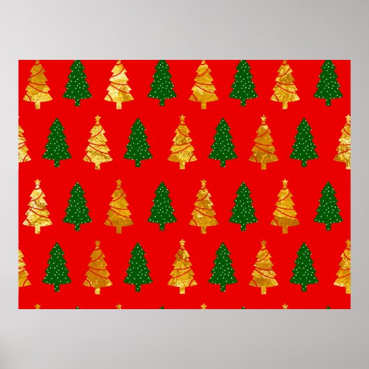 Abstrakte Kiefernbäume mit Foil Textur Nahtlose Ch Poster (Vorne)