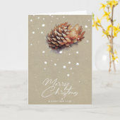 Abstrakte Kiefernkone und Schneebesen Weihnachten Karte (Gelbe Blume)