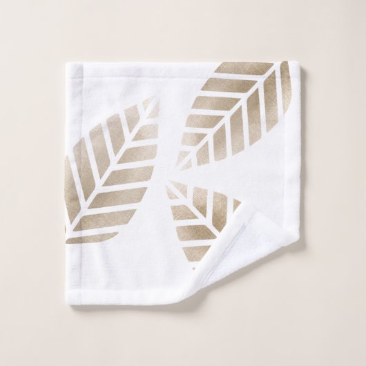 Abstrakte Kiefernzapfen aus Kupfer und Platin Badhandtuch Set (Waschlappen)