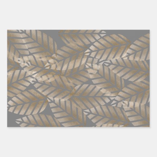 Abstrakte Kiefernzapfen aus Kupfer und Platin Geschenkpapier Set (Vorderseite 2)