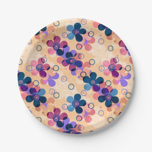 Abstrakte Kinder niedlich Cartoon Blume Blumenstra Pappteller (Vorderseite)