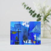Abstrakte Kirche Postkarte (Stehend Vorderseite)