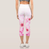 Abstrakte Kirschblüte pink-weiß Capri Leggings (Rückseite)