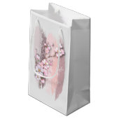 Abstrakte Kirschblüten Kleine Geschenktasche Geschenktüte (Rückseite Schrägansicht)
