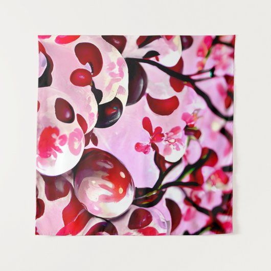 Abstrakte Kirschen Wandteppich (Vorderseite (Horizontal))