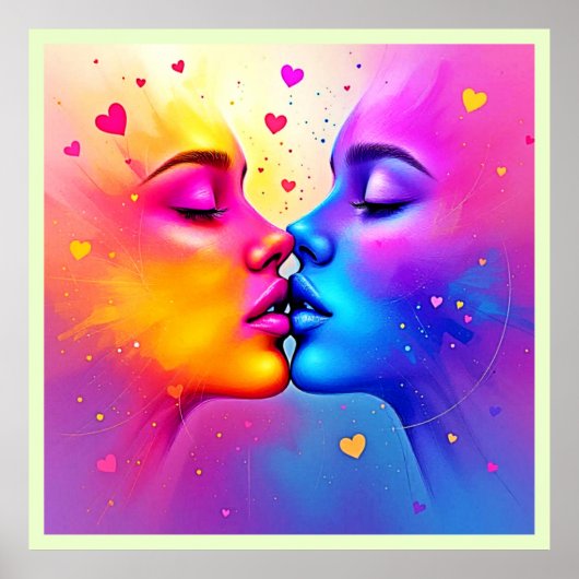 Abstrakte Kiss Art Poster (Vorne)