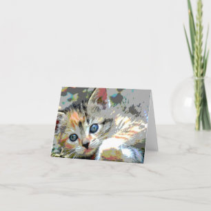 Abstrakte Kittennotizkarte Karte