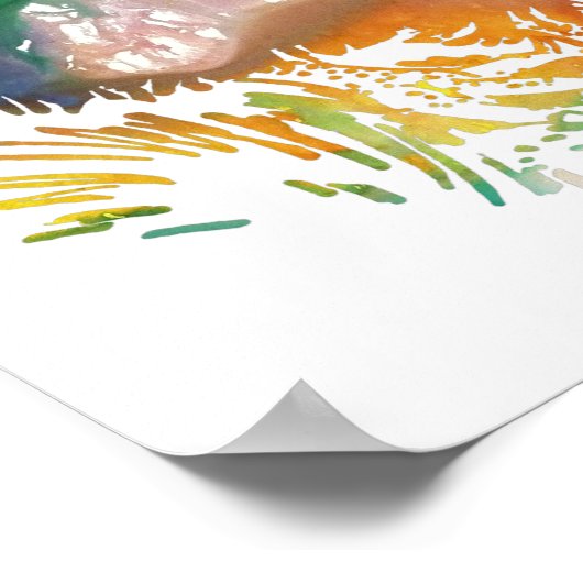 Abstrakte Kiwi-Silhouette Poster (Ecke)