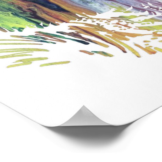 Abstrakte Kiwi-Silhouette Poster (Ecke)