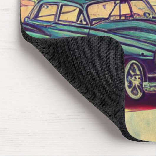 Abstrakte klassische Autos der 50er Jahre Mousepad (Ecke)