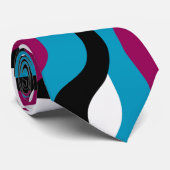 Abstrakte klassische Retro Minimalistisch Wavy Krawatte (Gerollt)