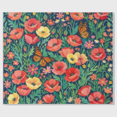 Abstrakte Klatschmohn-Monarchen-Geschenkpapier Geschenkpapier (Flach)