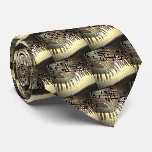 Abstrakte Klavier-Krawatte Krawatte (Gerollt)