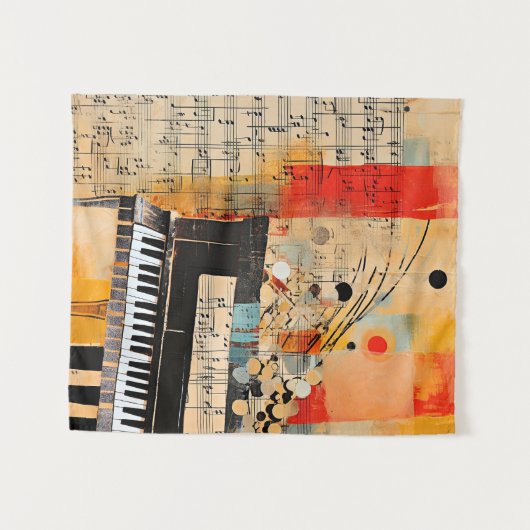 Abstrakte Klaviermontage Wandteppich (Vorderseite (Horizontal))
