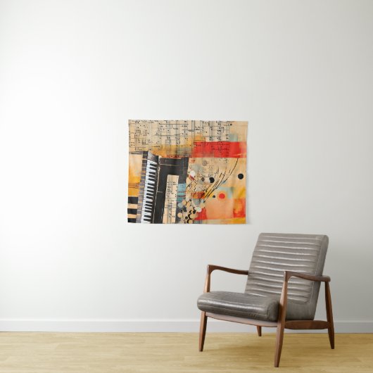Abstrakte Klaviermontage Wandteppich (Beispiel (Horizontal))