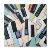 Abstrakte Klaviertasten-Kunst Fliese (Vorderseite)