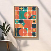 Abstrakte Kohle, Aquamarin, orange Poster