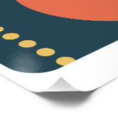 Abstrakte Kohle, Aquamarin, orange Poster (Ecke)