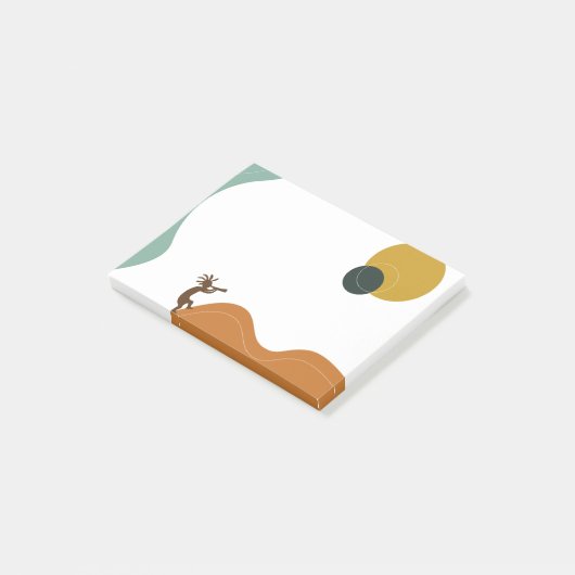 Abstrakte Kokopelli-Hinweise Post-it Klebezettel (angewinkelt)