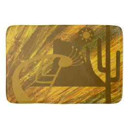 Abstrakte Kokopelli mit Mesa, Cactus & Sun Badematte