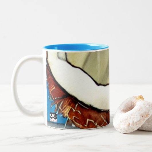 Abstrakte Kokossammlung Zweifarbige Tasse (Mit Donut)
