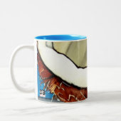 Abstrakte Kokossammlung Zweifarbige Tasse (Links)