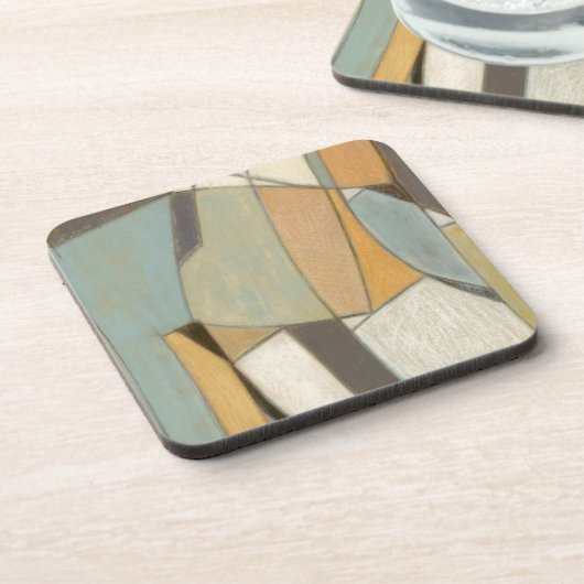 Abstrakte Komposition mit verdeckten Farben Getränkeuntersetzer (Linke Seite)